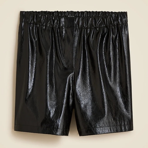 J. Crew Pants - Black Faux Leather Shorts BNWT